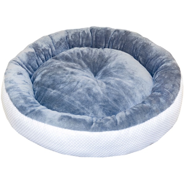 Лежанка ватрушка плюш серый горох 56*17см/DONBARON Лежанка ватрушка плюш серый горох 56*17см/DONBARON