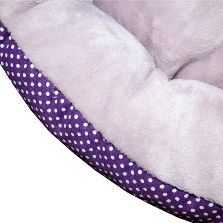 Лежанка ватрушка плюш фиолетовый горох 56*17см/DONBARON Лежанка ватрушка плюш фиолетовый горох 56*17см/DONBARON