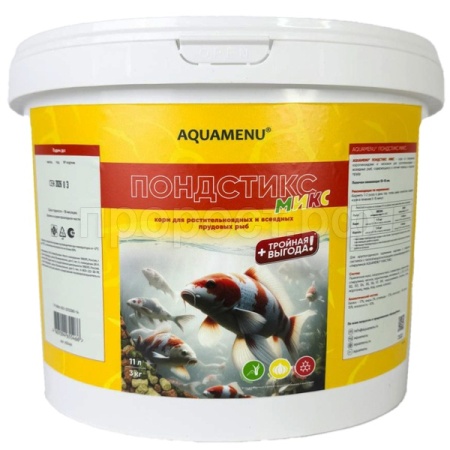 Рыбы ведро Аква меню Пондстикс Микс 35л/9кг ЧЗ Рыбы ведро Аква меню Пондстикс Микс 35л/9кг ЧЗ