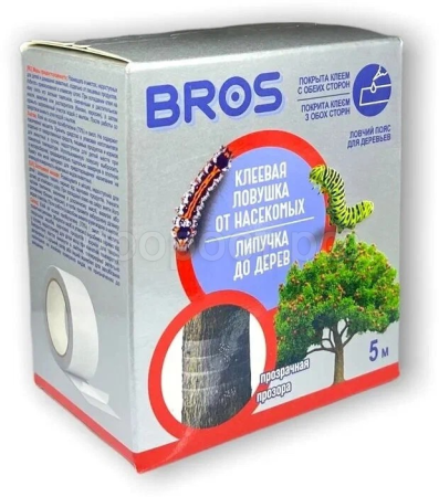 BROS клеевой пояс 5м для садовых деревьев (ловчий пояс) BROS клеевой пояс 5м для садовых деревьев (ловчий пояс)
