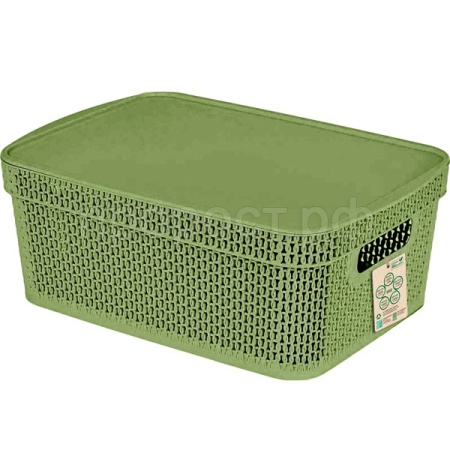 Корзина д/хранения Green Republic 11л с крышкой полынь /KL4115/14шт/ПР