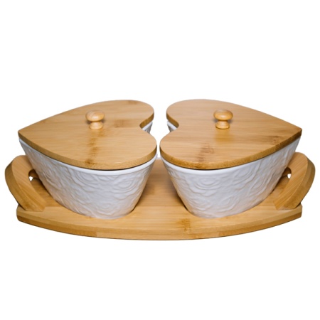 Набор банок 550мл Роза (2шт) на подставке 193-48017