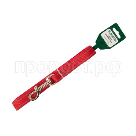 Поводок капрон 20мм*1,5м красный со светоотражающими полосами DONBARON Поводок капрон 20мм*1,5м красный со светоотражающими полосами DONBARON
