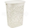 Корзина д/белья 55л ФЛОРА белый ротанг М2621 /5шт/М-пласт