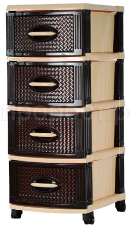 Комод 4 секции шоколадный-бежевый 16005 /1шт/Арз