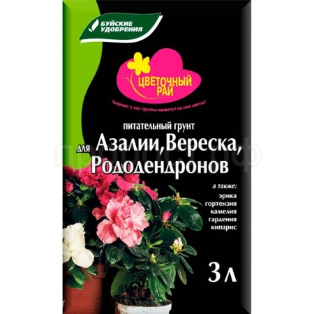 Грунт Цветочный Рай 3л для Азалий,Вереска и Рододенронов Грунт Цветочный Рай 3л для Азалий,Вереска и Рододенронов
