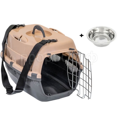 Переноска Спутник №2 ZooM с металлической  дверцей+наплечный ремень+мис до12кг 33*49*32см /4094/Дарэлл Переноска Спутник №2 ZooM с металлической  дверцей+наплечный ремень+мис до12кг 33*49*32см /4094/Дарэлл