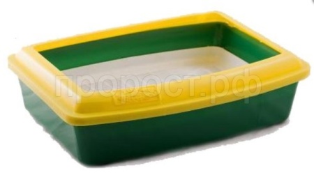 Туалет для кошек глубокий полный комплект зеленый ВАКА 