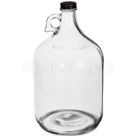 Бутыль 3,8л(4л) "Кольцо" прозрачный с крышкой /6шт/ ОП