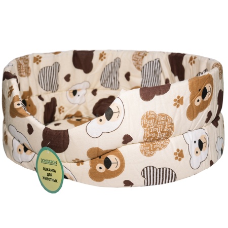 Лежанка овальная стеганая поролоновая хлопок ЗОО МИКС 42*34*18см/DONBARON Лежанка овальная стеганая поролоновая хлопок ЗОО МИКС 42*34*18см/DONBARON