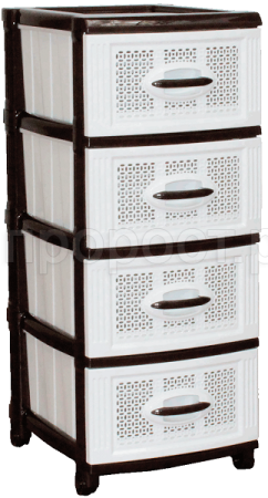 Комод 4 секции Звездочка шоколадно-белый 160272 /1шт/Арз