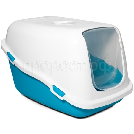 Туалет бокс д/кошек Клозет закрытый синий/белый 57*39*35см/20461016/Триол Туалет бокс д/кошек Клозет закрытый синий/белый 57*39*35см/20461016/Триол