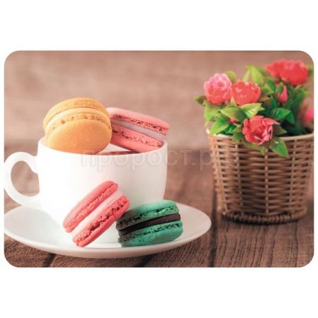 Салфетка сервировочная Макаруны 40*28см пластик 312340/250шт/Рыжий Кот