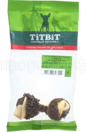 Лакомство для собак Кость узловая №3 с рубцом говяжьим/001639/ Лакомство для собак Кость узловая №3 с рубцом говяжьим/001639/