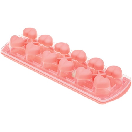 Форма д/льда СЕРДЦЕ с крышкой и клапаном коралловый М1258 /20шт/М-пласт 