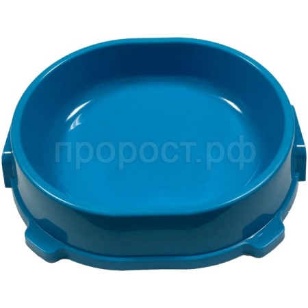 Миска пластик для кошек 0,22л нескользящая голубая/