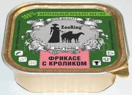 Собаки ZooRing д/всех пород собак желе фрикасе с кроликом ж/б 100гр/16шт/63766 Собаки ZooRing д/всех пород собак желе фрикасе с кроликом ж/б 100гр/16шт/63766