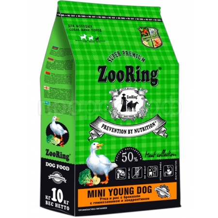 Собаки ZooRing Mini Young утка/рис/брокколи д/молодых собак мини пород 10кг/316155 ЧЗ Собаки ZooRing Mini Young утка/рис/брокколи д/молодых собак мини пород 10кг/316155 ЧЗ