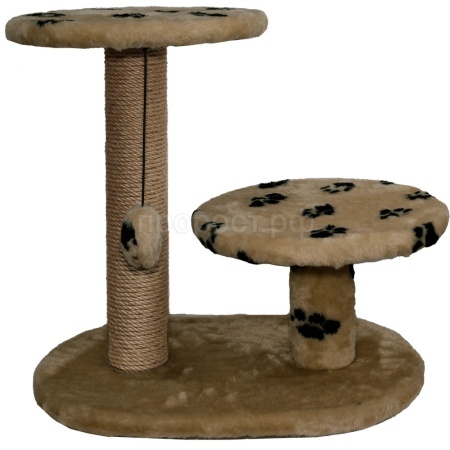 Когтеточка с двумя полками круг джут коричневый с игрушкой 37*57*55см/DONBARON Когтеточка с двумя полками круг джут коричневый с игрушкой 37*57*55см/DONBARON