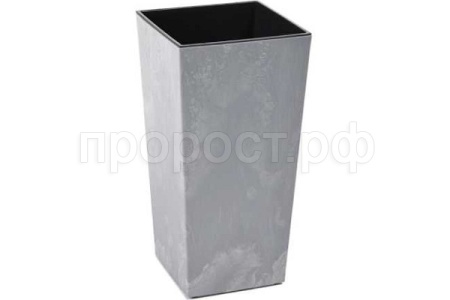Кашпо FINEZJA ECO 31*31*60см серый бетон с вставкой 070357 /1шт/