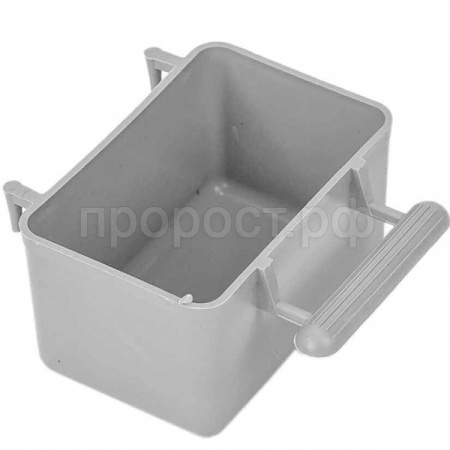 Кормушка д/птиц ЕВРО 8*5*4,5см большая прямоугольная в клетку пл крючок светло-серая/5070/Дарэлл