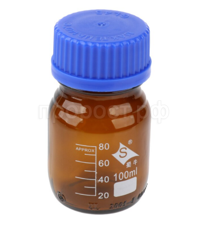 Бутыль с винтовой крышкой и градуировкой 100мл Бутыль с винтовой крышкой и градуировкой 100мл