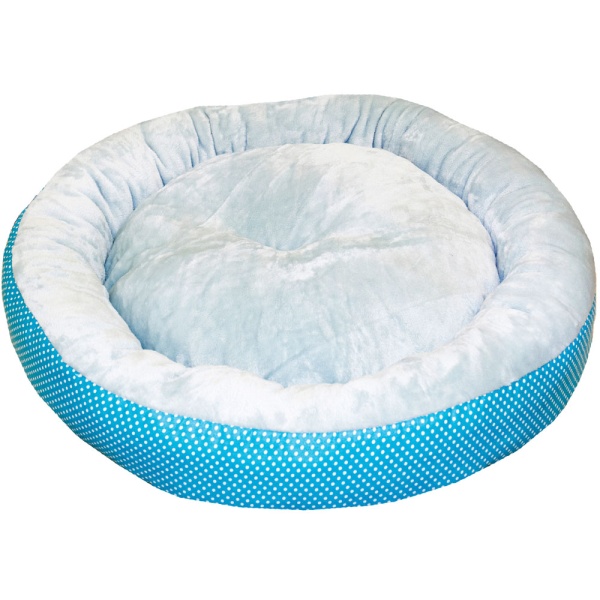 Лежанка ватрушка плюш бирюза горох 70*17см/DONBARON Лежанка ватрушка плюш бирюза горох 70*17см/DONBARON