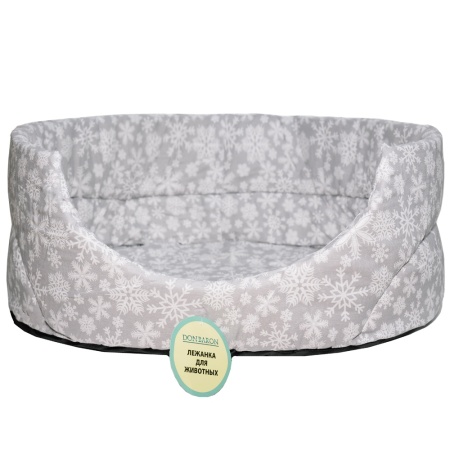 Лежанка овальная стеганая поролоновая хлопок Рождество 52*46*20см/DONBARON