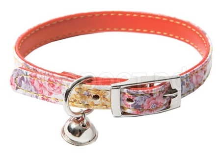 Ошейник синтетик 10мм двойной прошитый Цветы с бубенчиком 30см/00210108 Ошейник синтетик 10мм двойной прошитый Цветы с бубенчиком 30см/00210108