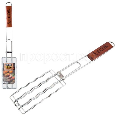 Решетка д/барбекю RD-169D (для сосисок р-р 17х8.5 см общая длина 50 см) 999617/24шт/ECOS