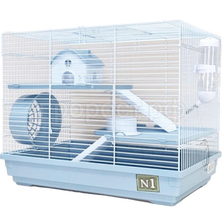 Клетка д/грыз N1 ДКг513 3-х эт прямоугольная укомплектованная голубая 47*30*37/Евро 