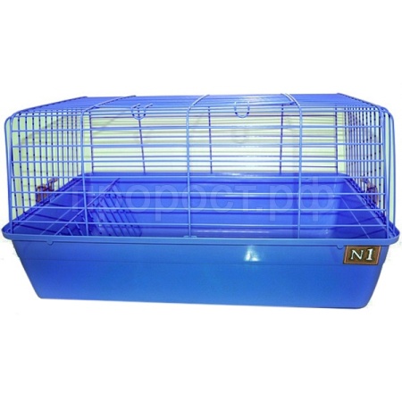 Клетка д/круп.грыз (кролик) N1 ДКкR1 с кормушкой для сена 60*36*32см голубой/4шт/Евро