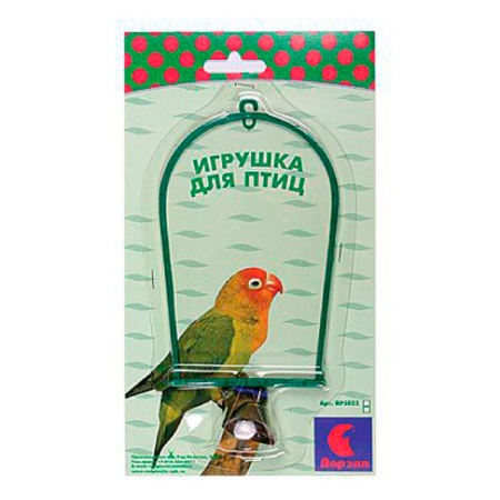 Игрушка д/птиц Качель с колокольчиком блистер бежевый5023/Дарэлл