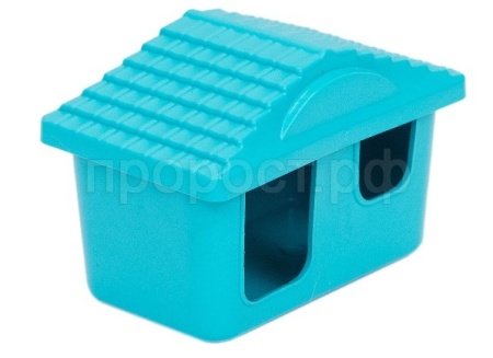 Игрушка д/грыз Домик Zoo-M пластик малый 7,5*11*7,5см бирюзовый/3213бирюз/Дарэлл