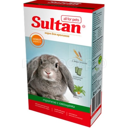 Грызуны Султан для кроликов Основной рацион (пленка) 400г/18шт/5974 ЧЗ Грызуны Султан для кроликов Основной рацион (пленка) 400г/18шт/5974 ЧЗ