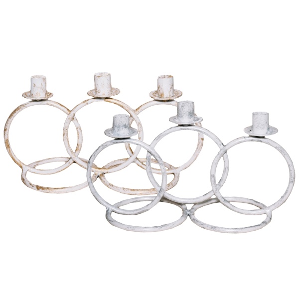 ДЕКОР Подсвечник Кольцо 3 свечи бел золото РЗДИ/1шт