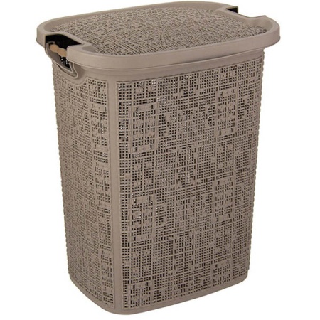 Корзина д/белья 30л БЯЗЬ французский серый М2622 /5шт/М-пласт