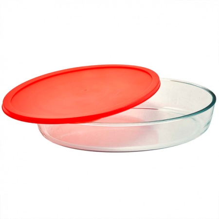 Форма д/запекания 3,5л Забава стекло овал с пласт. крышкой 35,5*25*6,5см РК-0051/2 /6шт/